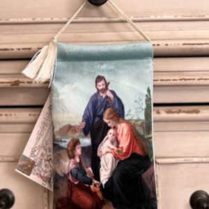 THE HOLY FAMILY, Velvet Blessing Carrier, Hd Image 8 by 5 inches , 2 beautiful sides.