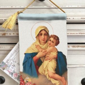 OUR LADY of SHOENSTATT Velvet Blessing Carrier, Hd Image 8 by 5 inches , 2 beautiful sides.