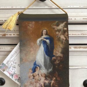 THE IMMACULATE CONCEPTION Velvet Blessing Carrier, Hd Image 8 by 5 inches , 2 beautiful sides.