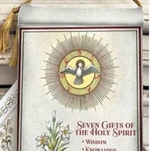 THE 7  GIFTS of the HOLY Spirit ,Velvet Blessing Carrier, Hd Image 8 by 5 inches , 2 beautiful sides.